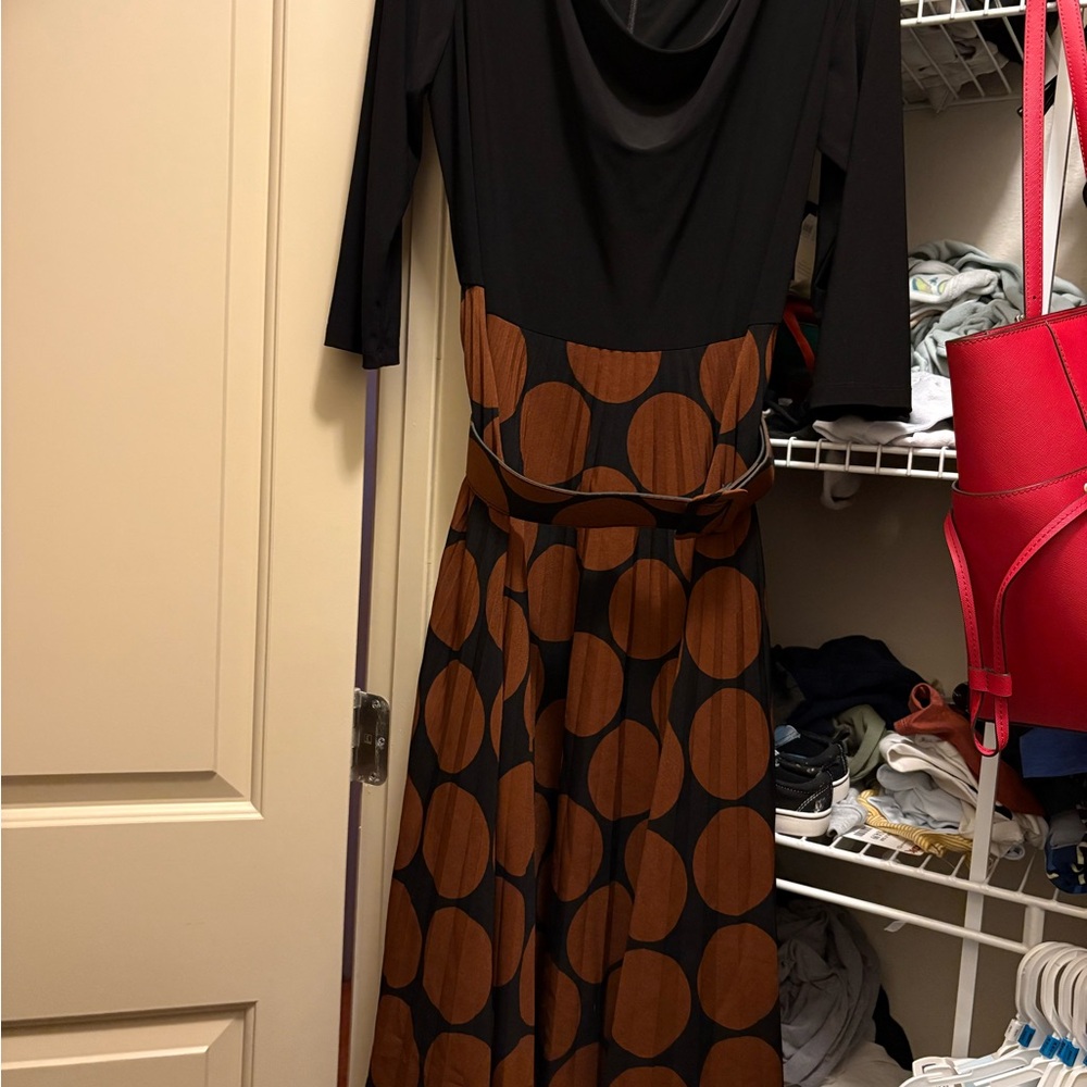 Maison Tara Black and Brown Maxi Dress